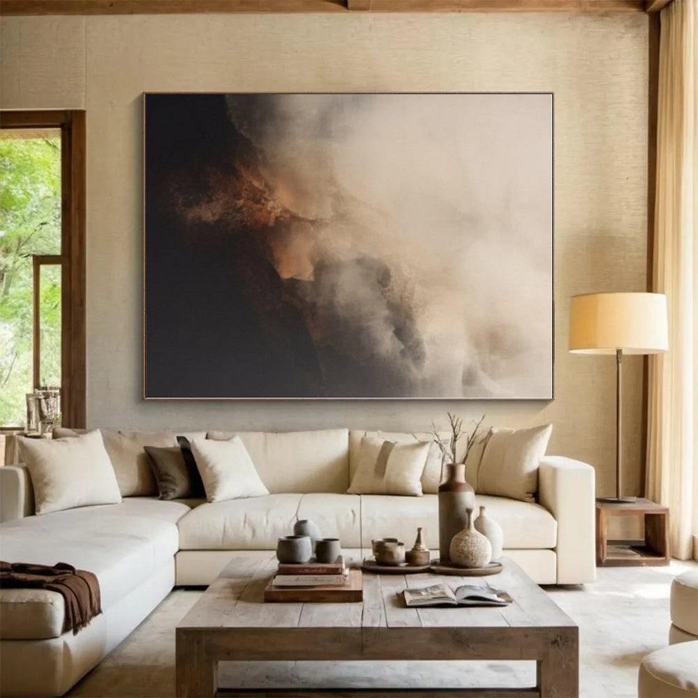 “Misty Brown and Grey Tones”,Abstract Landscape - Inspired Acrylic Painting CT0521