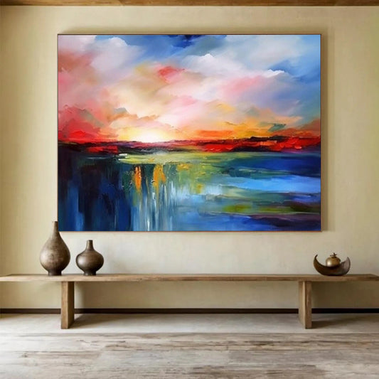 “Colorful Horizon” - Bright pinks, oranges, blues; dramatic sunset over water CT1513