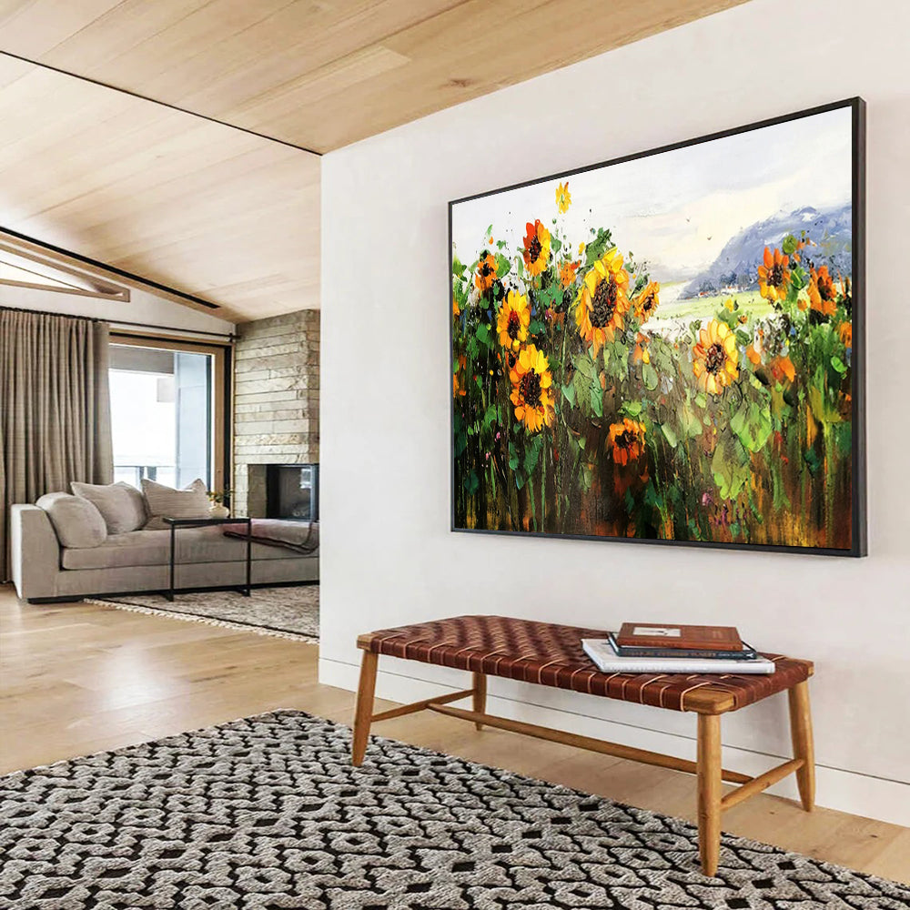 “Sunflower Field” – Impressionistic Landscape Oil Painting CT1760