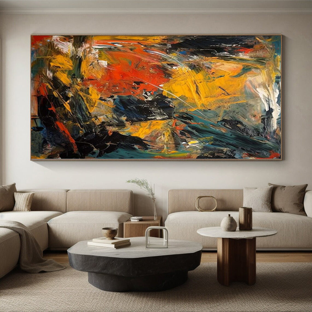 “Dynamic Color Clash” Expressionistic Acrylic Art CT0240