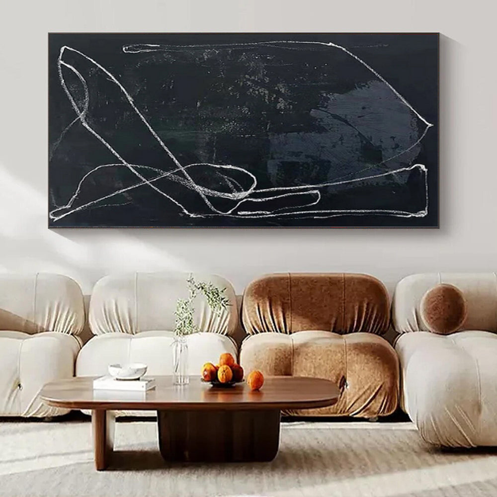 “Black - White Textured Line” Charcoal Drawing CT0161