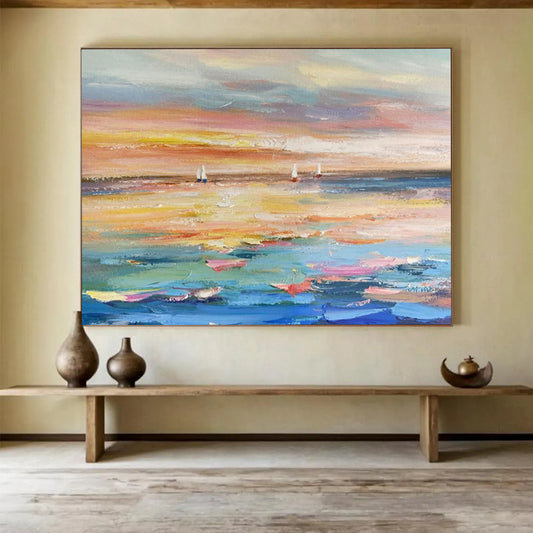 “Harbor Glow” – Impressionistic Seascape Oil Painting CT1742