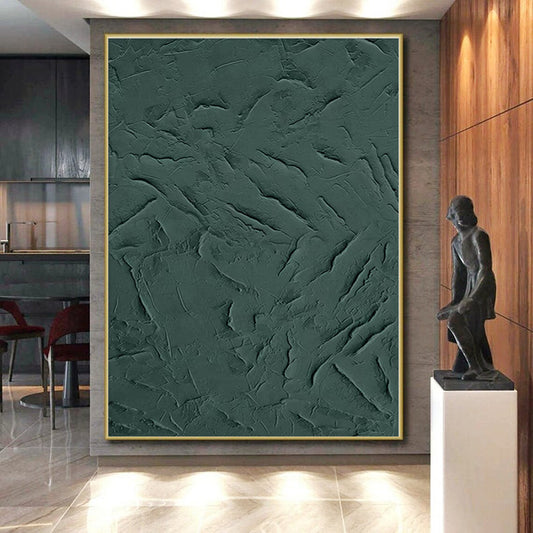 “Dark Green Textured Surface” - Abstract Minimalist Art CT0430