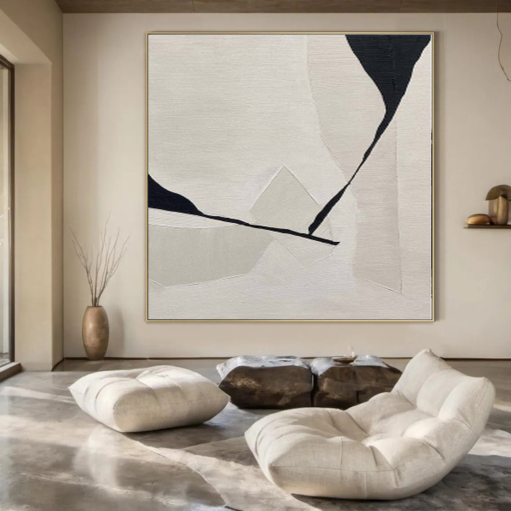 “Neutral Tones with Black Accents” Layered Collage Art CT0147
