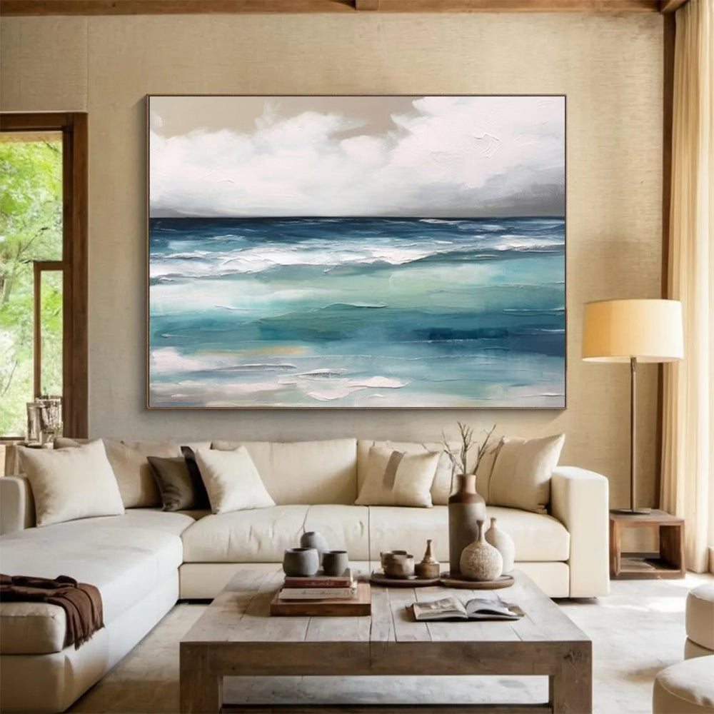 “Textured Sea” - A textured seascape with layered blues and whites CT1641