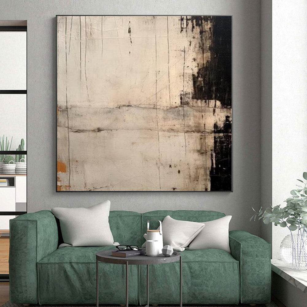 “Black - White - Gray Textured Abstraction” Minimalist Acrylic Art CT0244