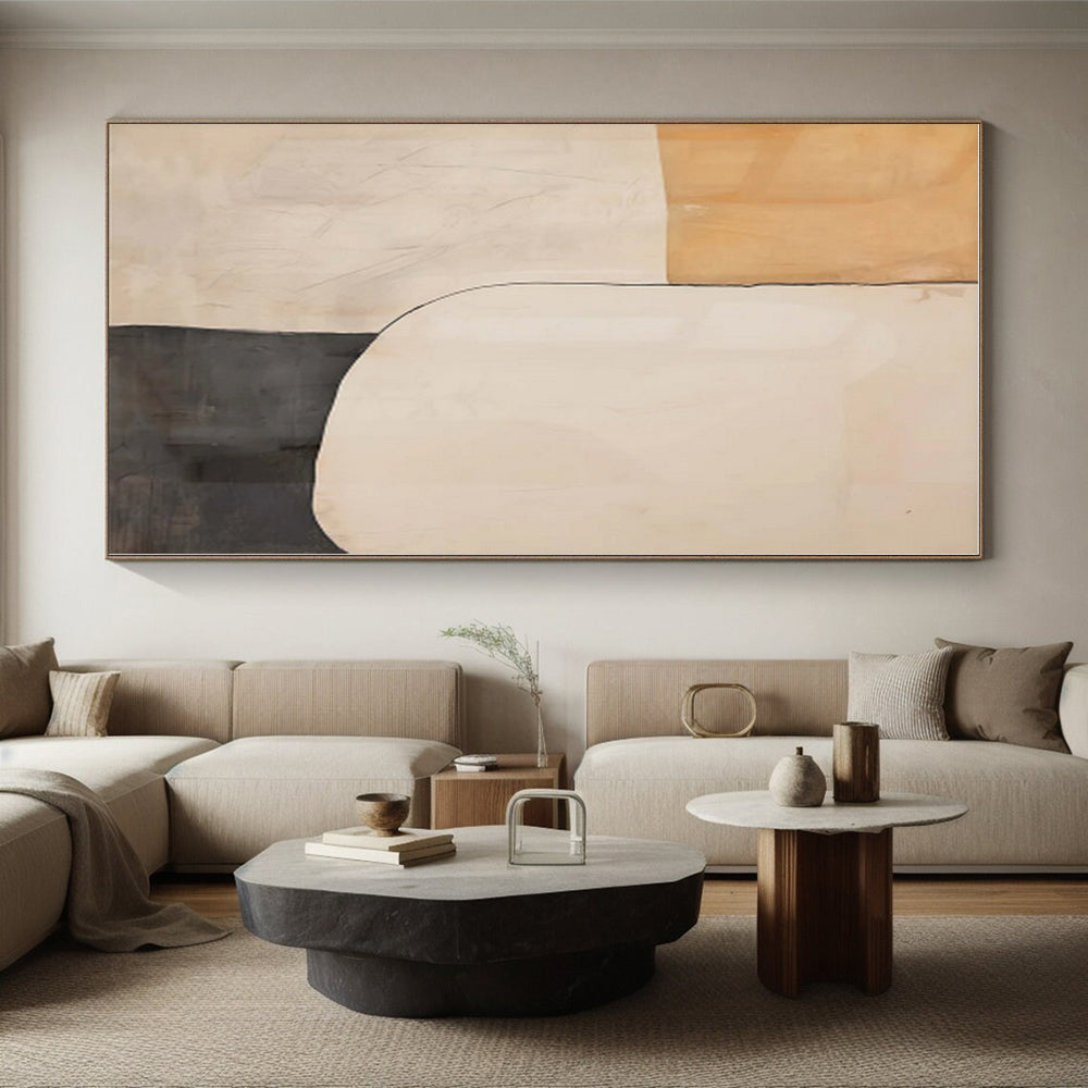 “Beige - Gray Abstract Shapes” - Abstract Minimalist Art CT0453