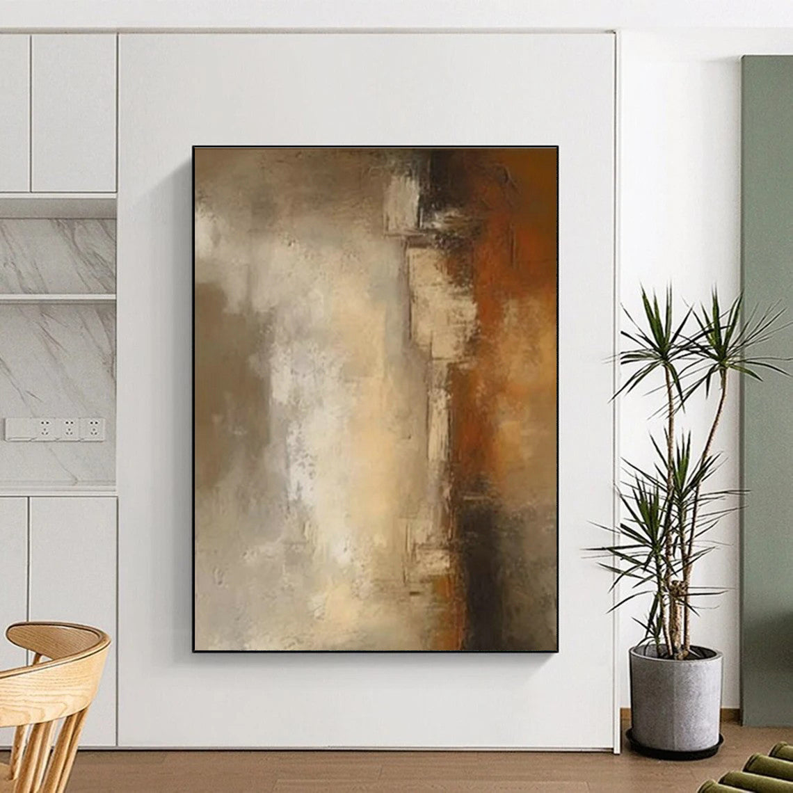 “Brown - Grey Gradient Texture”,Textured Abstract Art CT0599