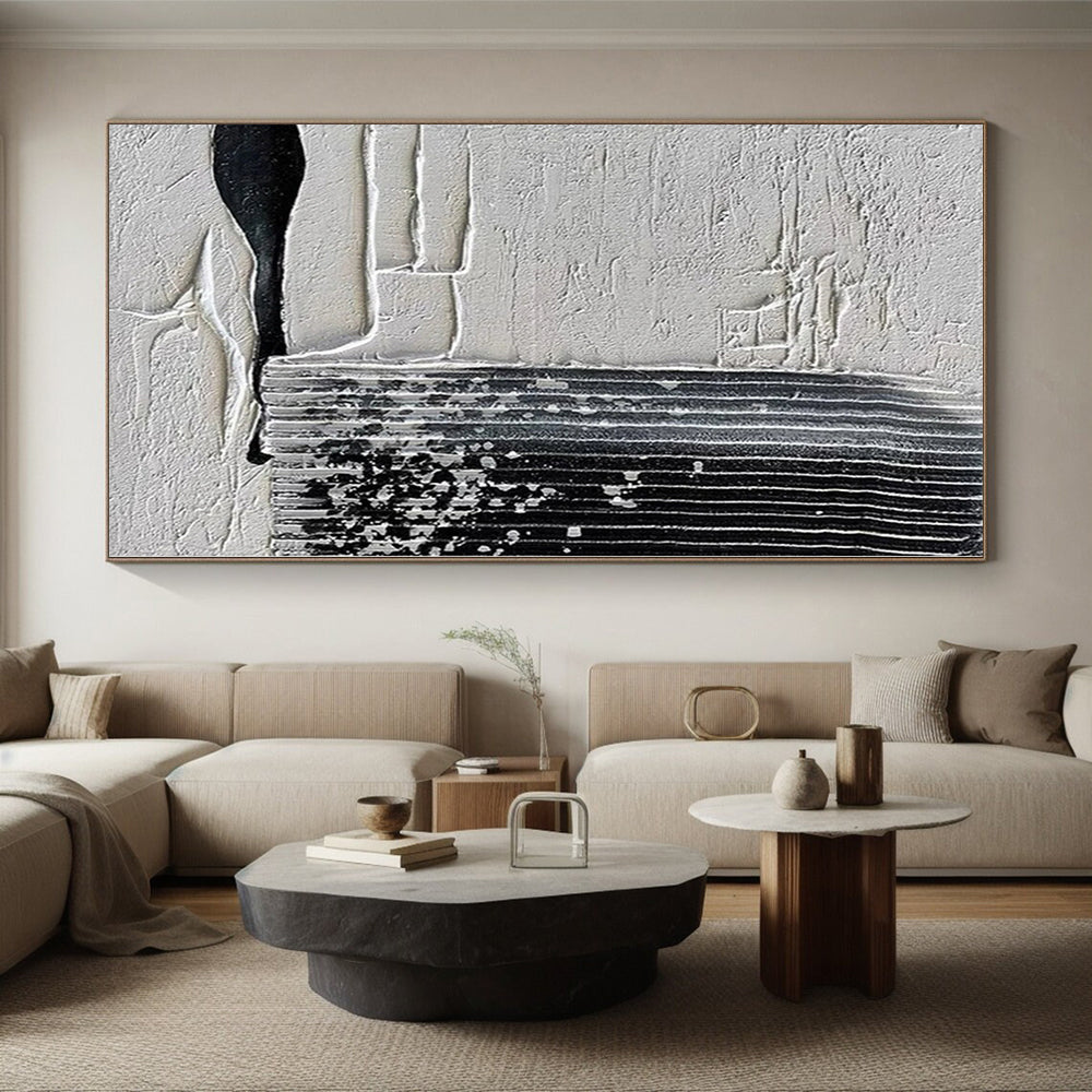 “Layered Gray - Black Textures” Abstract Acrylic Art CT0280
