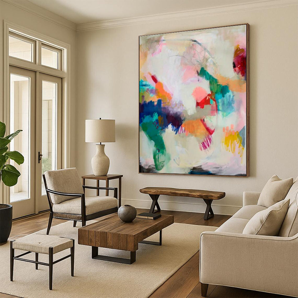 “Colorful Free - form Collage”,Abstract Expressionist Art CT0597