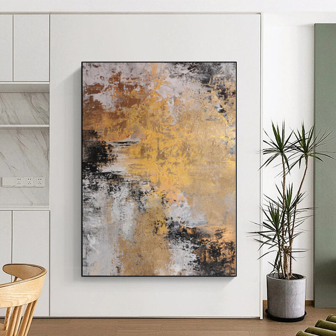 “Dynamic Earth Tones” - Abstract Work with Beige, Black, Brown, White Swirls CT0011