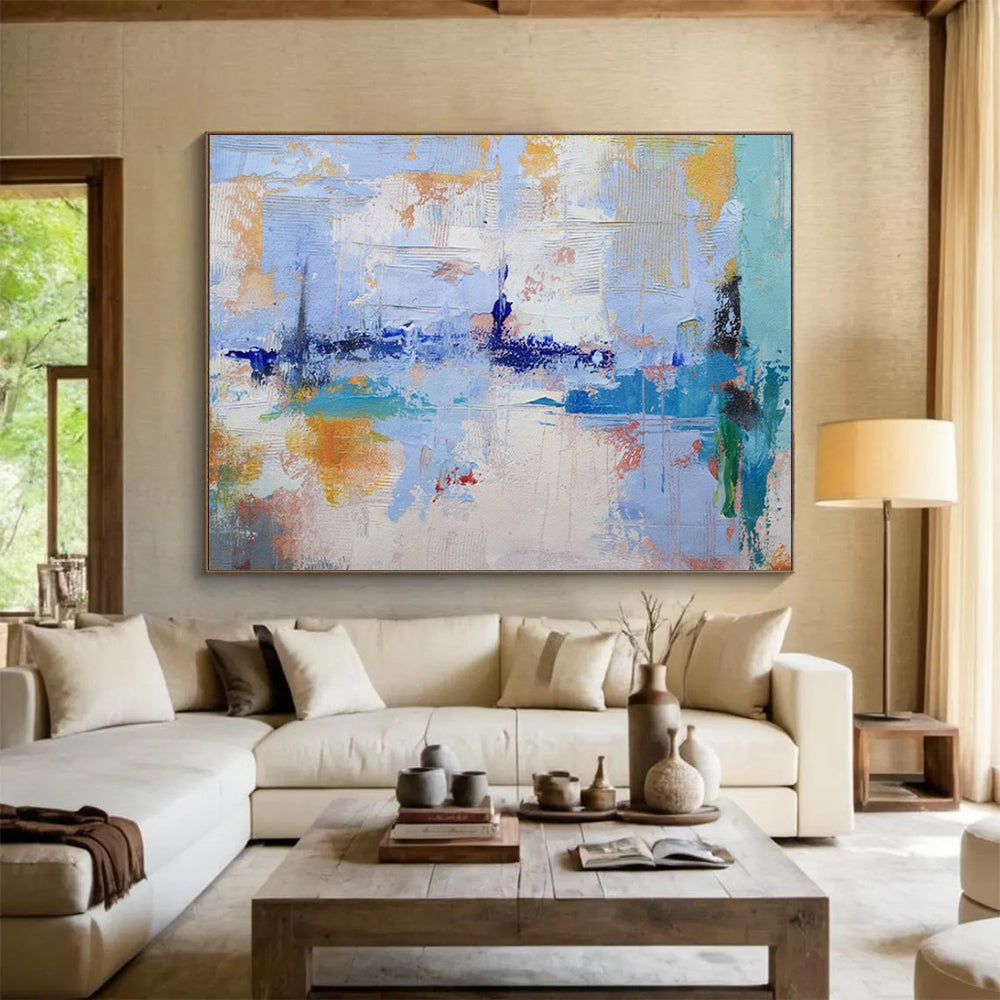 “Pastel Cityscape Whispers” – Abstract Impressionist Acrylic Painting CT1746