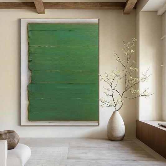 “Green Textured Panels” Minimalist Acrylic Art CT0210