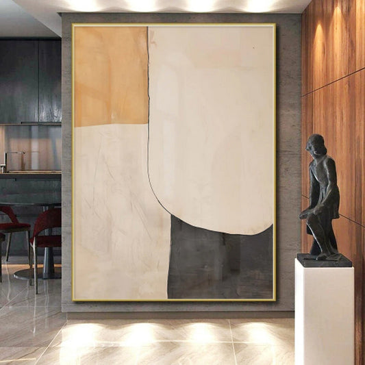 “Beige - Gray Abstract Shapes” - Abstract Minimalist Art CT0453