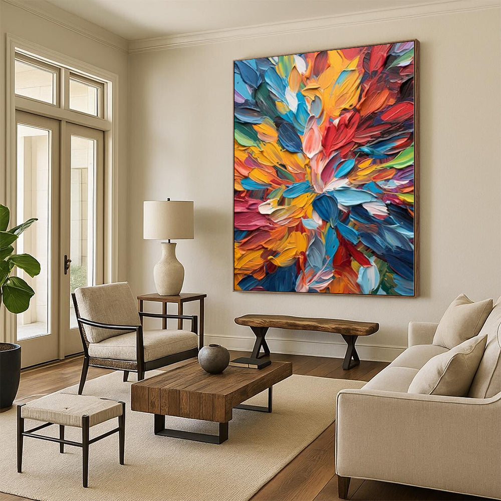 “Colorful Palette Knife Blossom” Impasto Acrylic Art CT0236