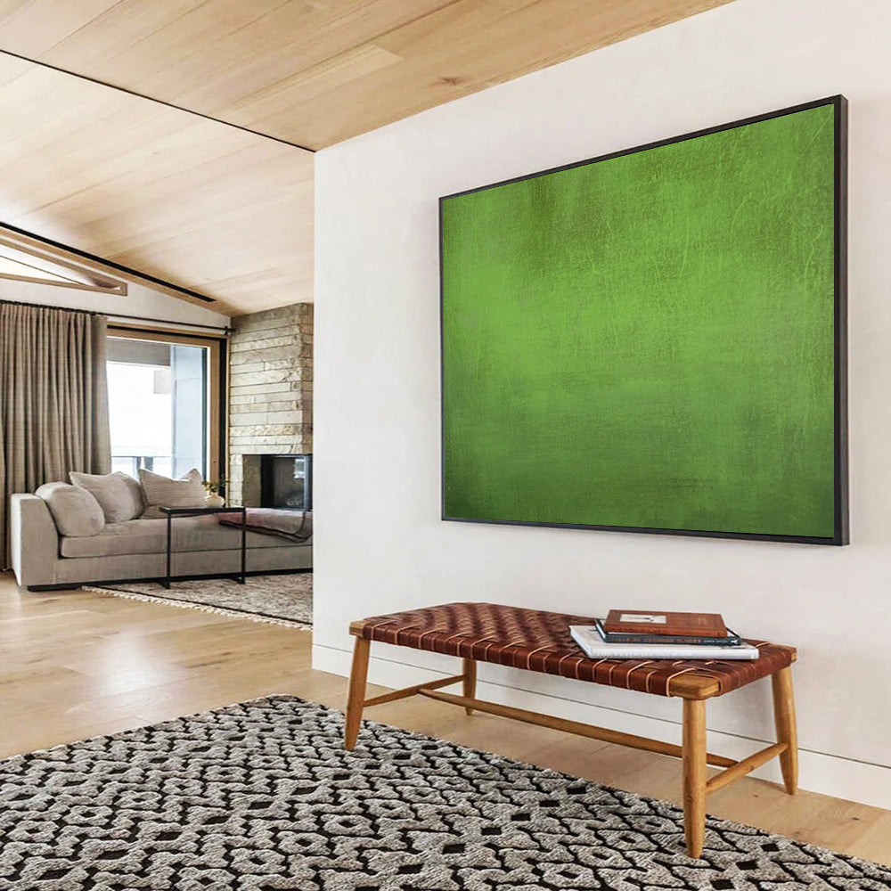 Deep Green Textured Canvas - Earthy Abstract Art CT1792