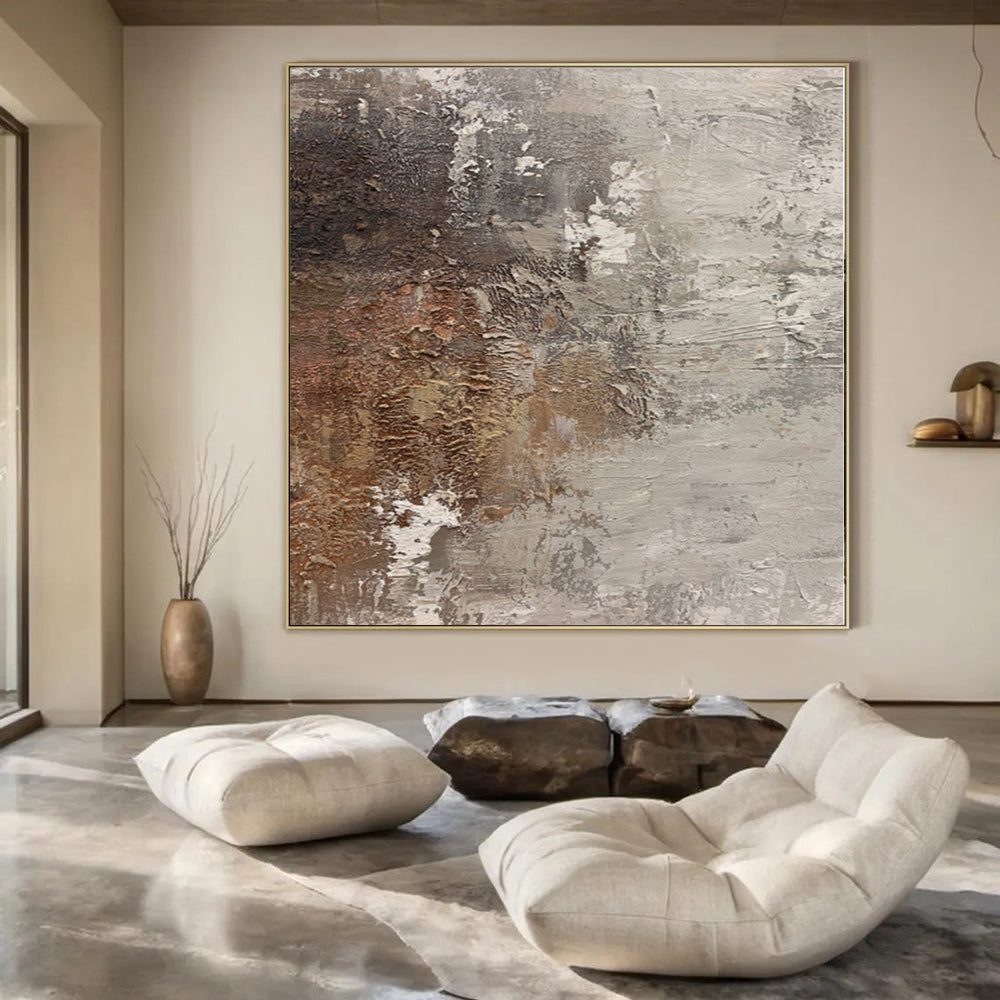 Large-Scale Custom Hand-Painted Abstract Canvas for Dining Room & Hotel Corridors