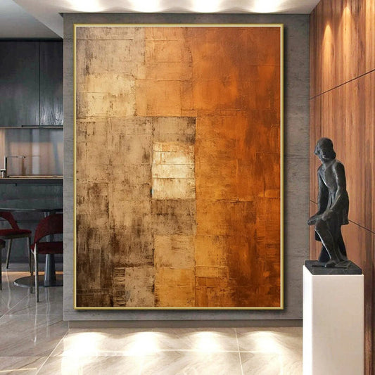 “Textured Rustic Patchwork” Abstract Acrylic Art CT0338