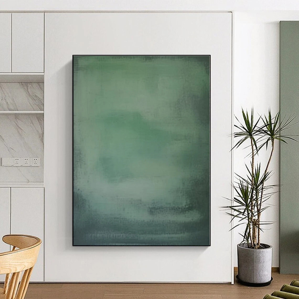 “Soft Green Gradient”,Minimalist Abstract Oil Painting CT0572