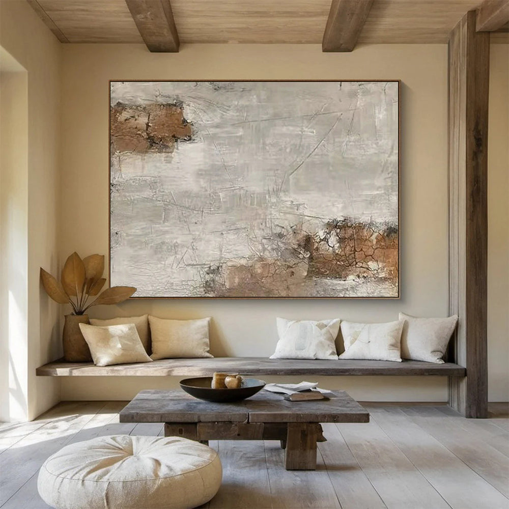 “Mottled Gray - Brown Abstract” - Grays, browns; uneven, cracked - texture abstraction CT1626