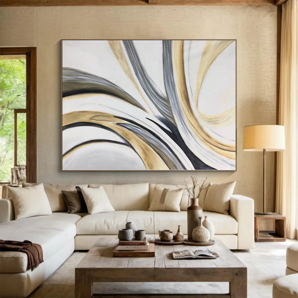 “Textured Black - White Cross” Abstract Acrylic Art CT0320