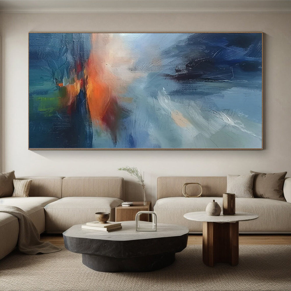 “Coastal Sunset Swirl” - Abstract Work with Blue, Orange, Pink, Green CT0087