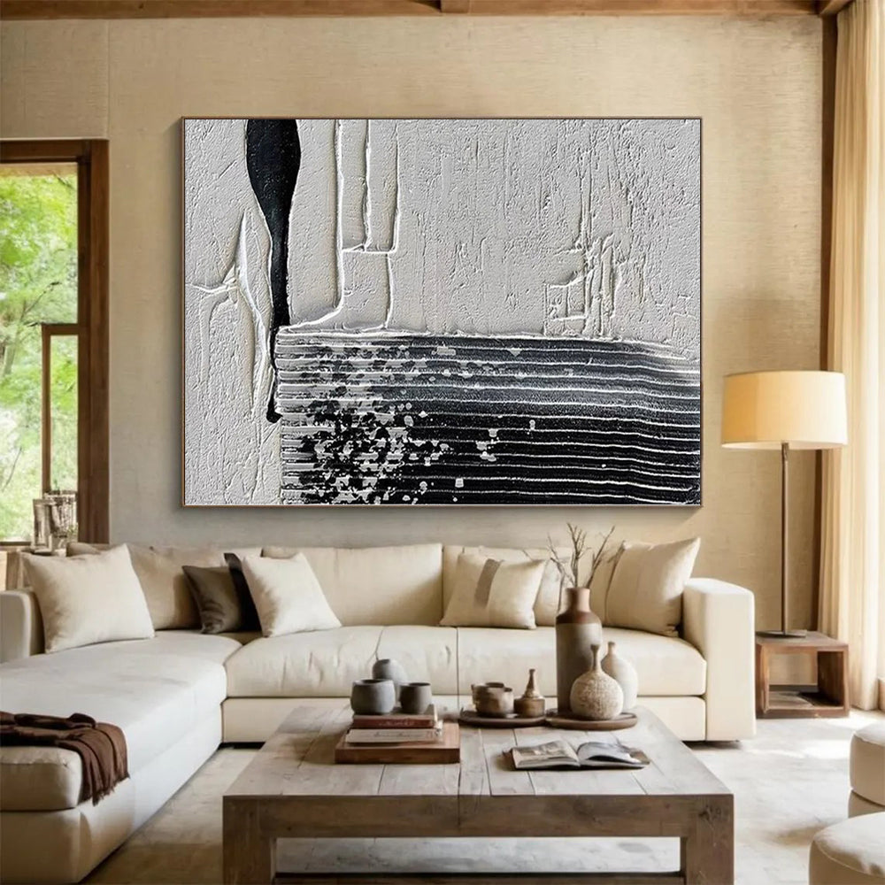 “Layered Gray - Black Textures” Abstract Acrylic Art CT0280