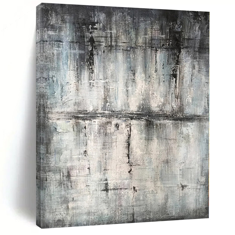 “Moody Gray Abstract Layers” Abstract Acrylic Art CT0296
