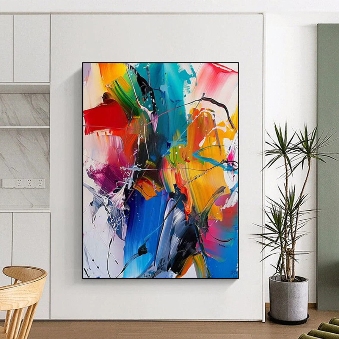 “Colorful Abstract Rhythm” Expressionistic Acrylic Art CT0232