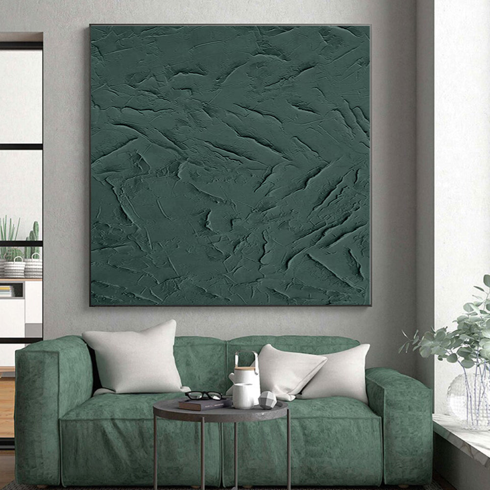 “Dark Green Textured Surface” - Abstract Minimalist Art CT0430