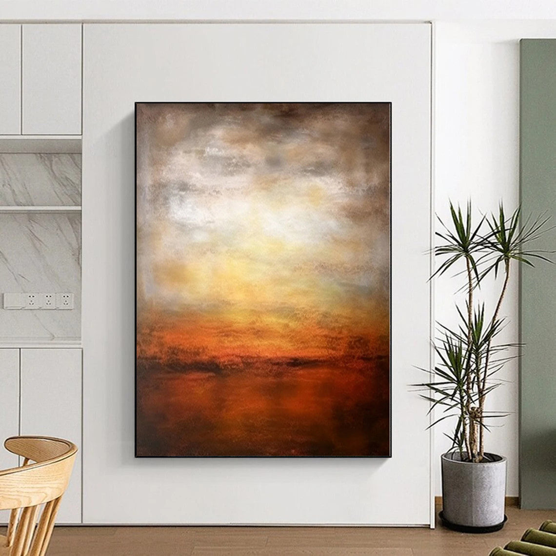 “Warm Horizon Glow” Abstract Acrylic Art CT0287