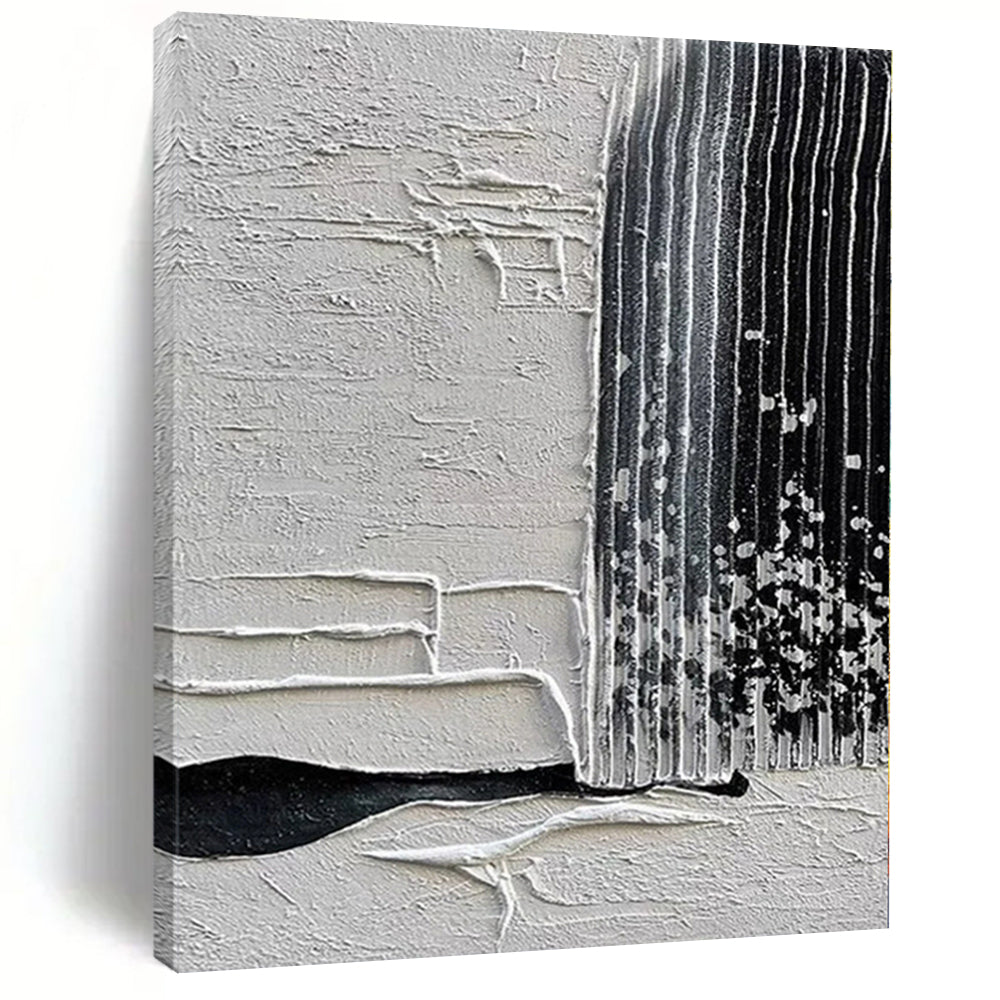 “Layered Gray - Black Textures” Abstract Acrylic Art CT0280