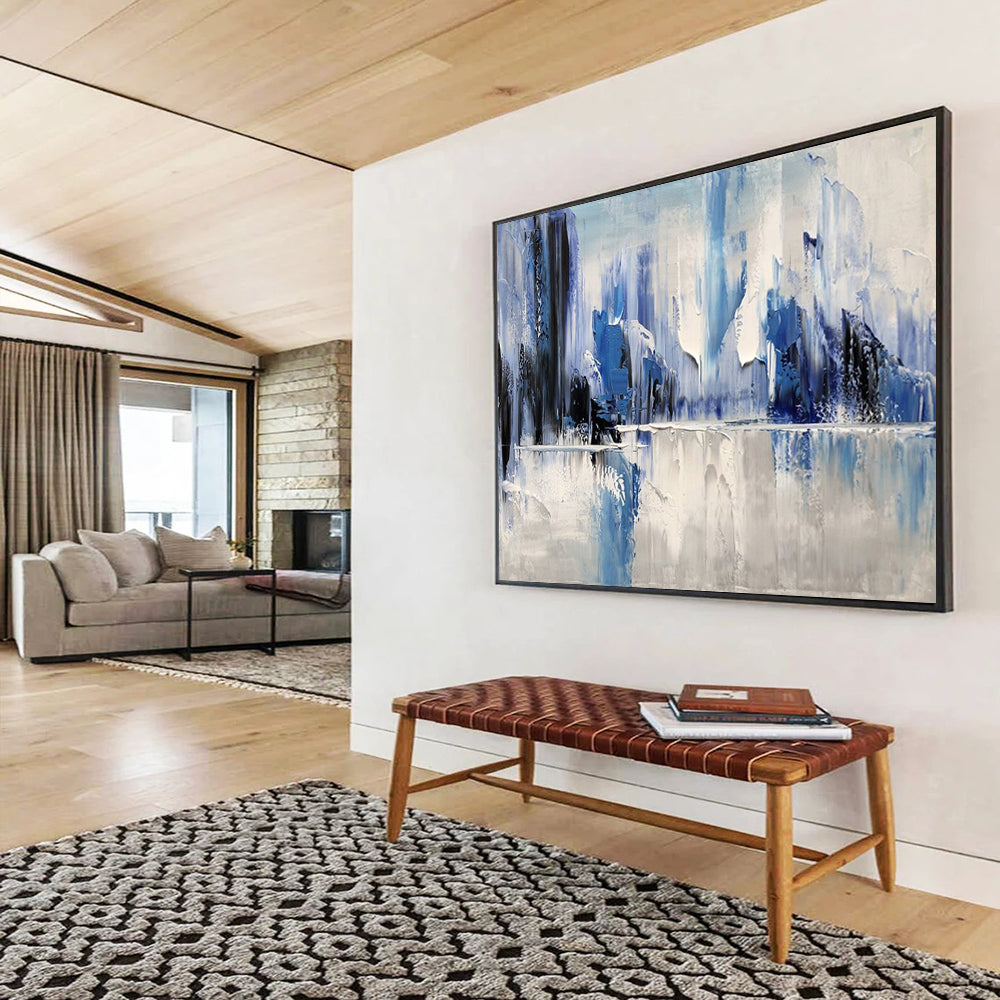 “Icy Peaks Reflection” – Abstract Acrylic Painting CT1731