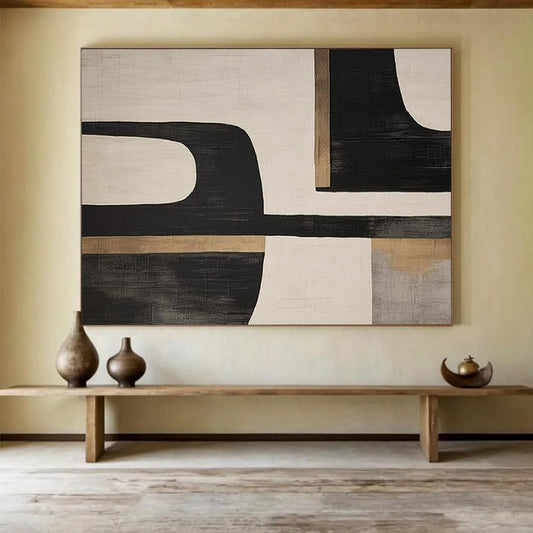 “Mid - Century Geometric Balance” – Abstract Acrylic Painting CT1734