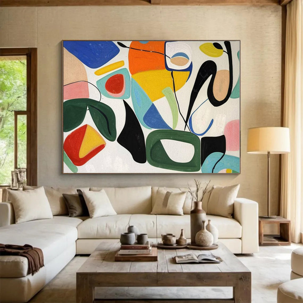 “Colorful Geometric Play”,Abstract Geometric Art CT0635