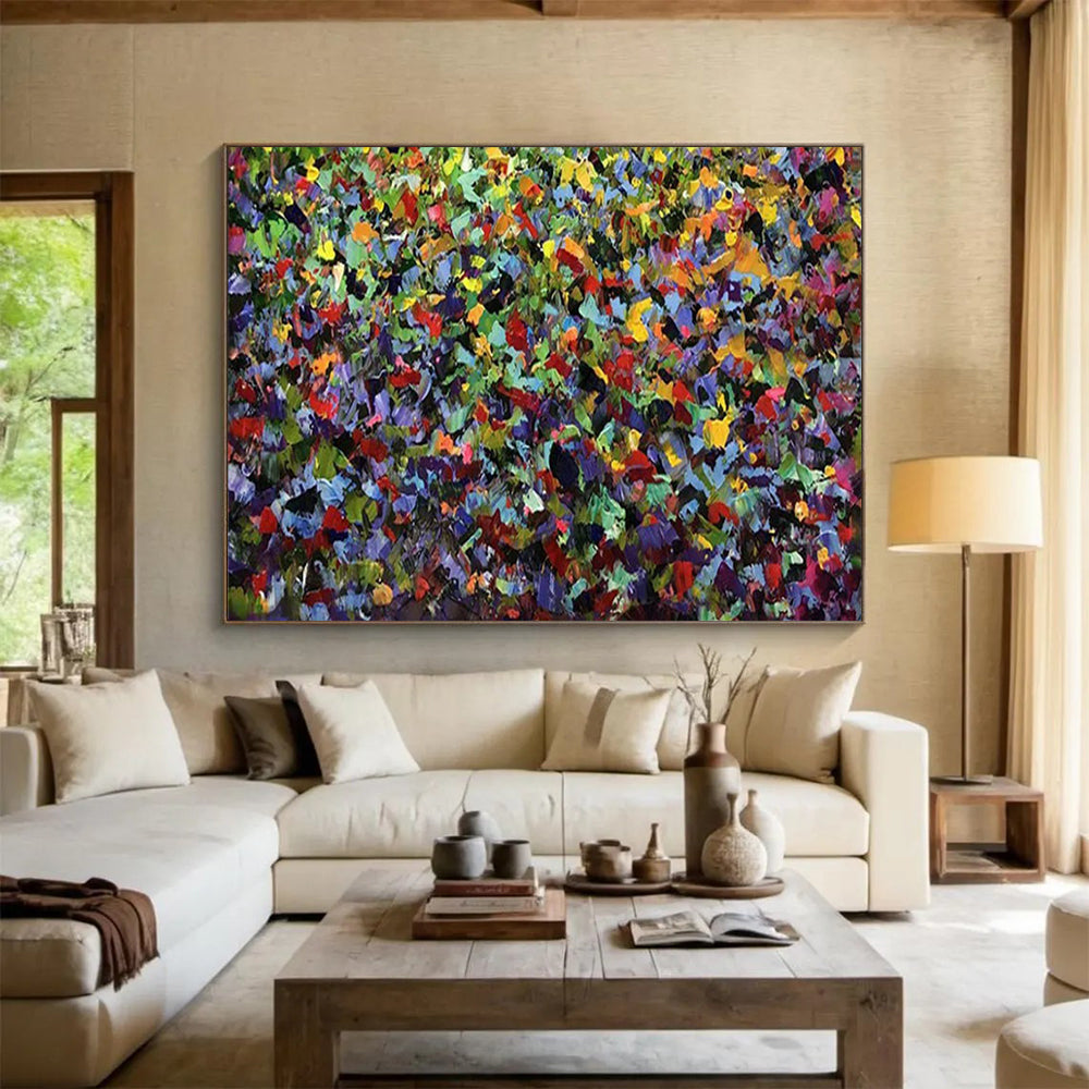 Intense Color Burst in Green - Dominant Field - Expressionistic Acrylic Art CT1798