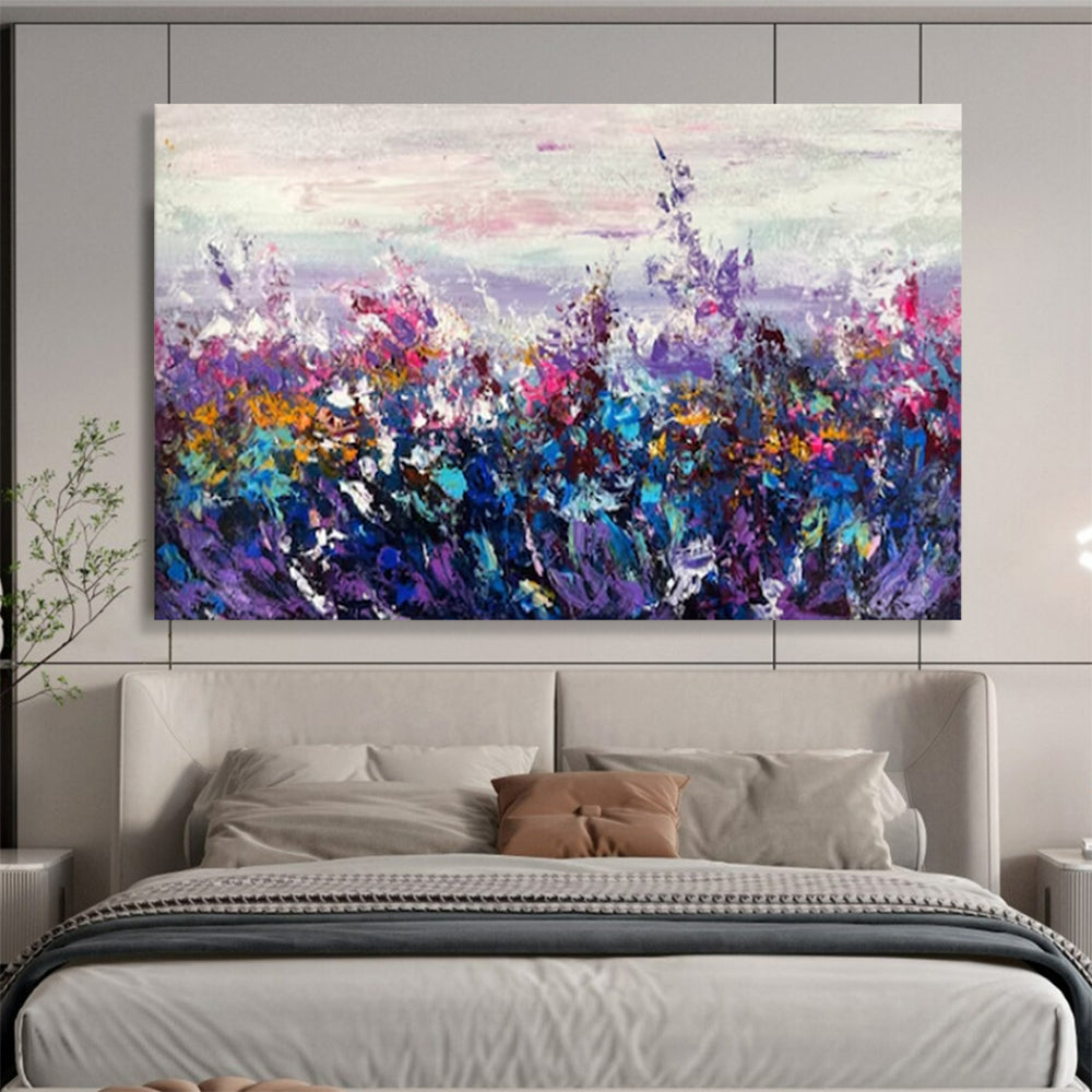 “Purple Haze Wildflowers” – Impressionistic Abstract Oil Painting CT1777
