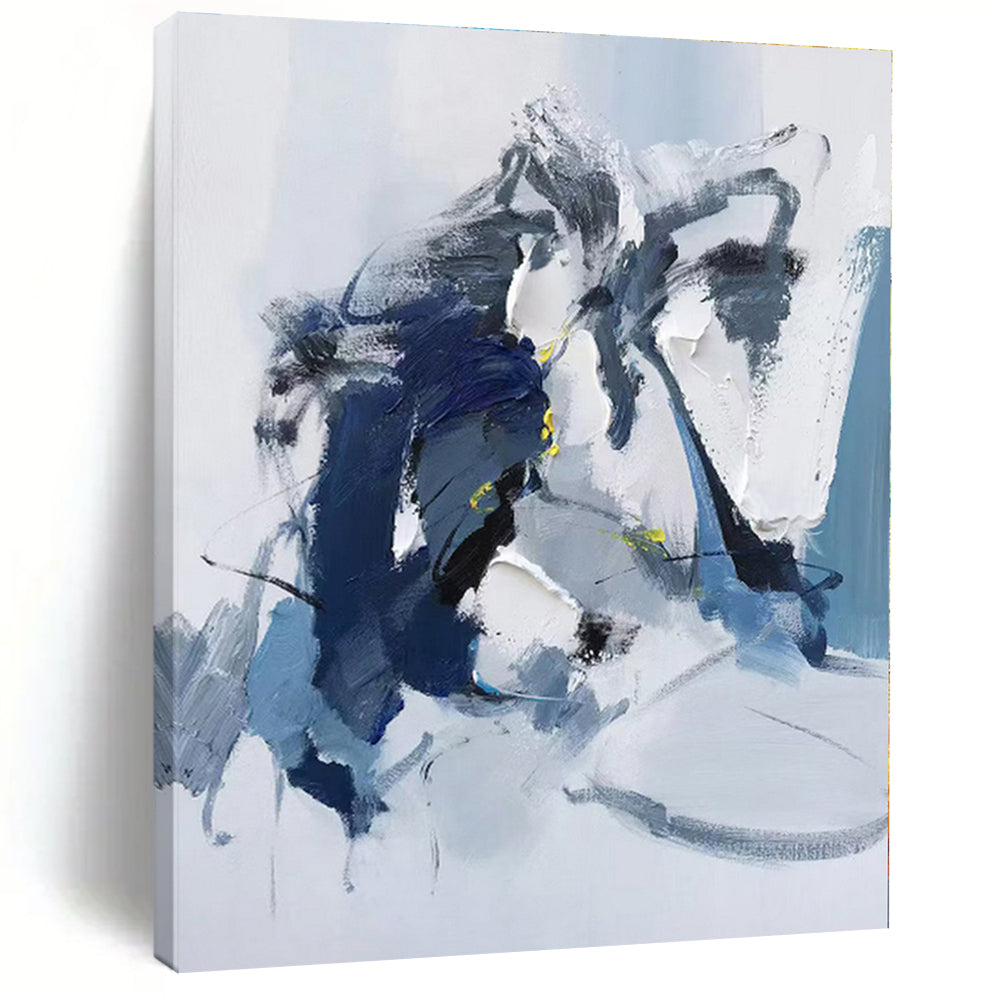 “Blue - White Abstract Figure” - Abstract Figurative Art CT0485
