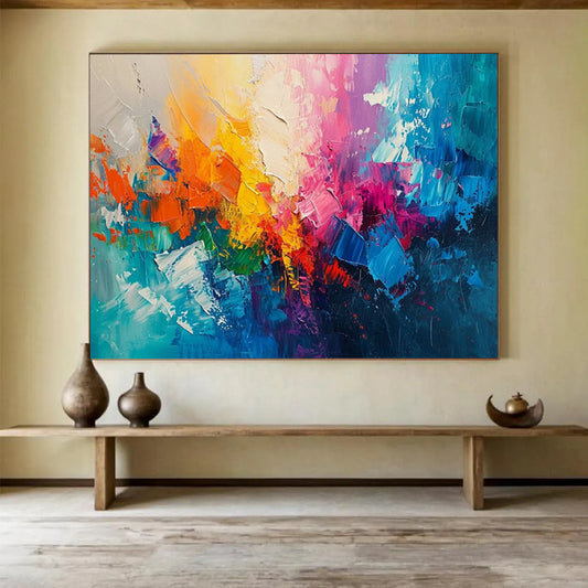 “Rainbow Burst” - A vibrant abstract of clashing bright colors CT1643