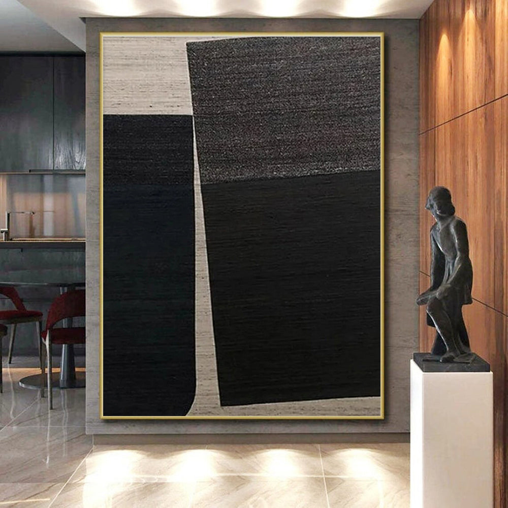 “Black - Brown Geometric Collage”,Minimalist Style CT0660