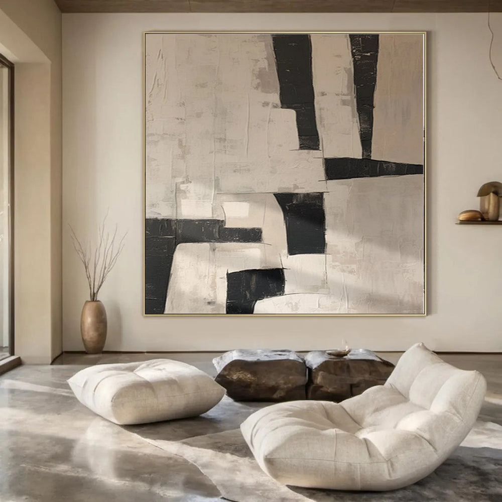 “Black - White Abstract Blocks” Abstract Acrylic Creation CT0123