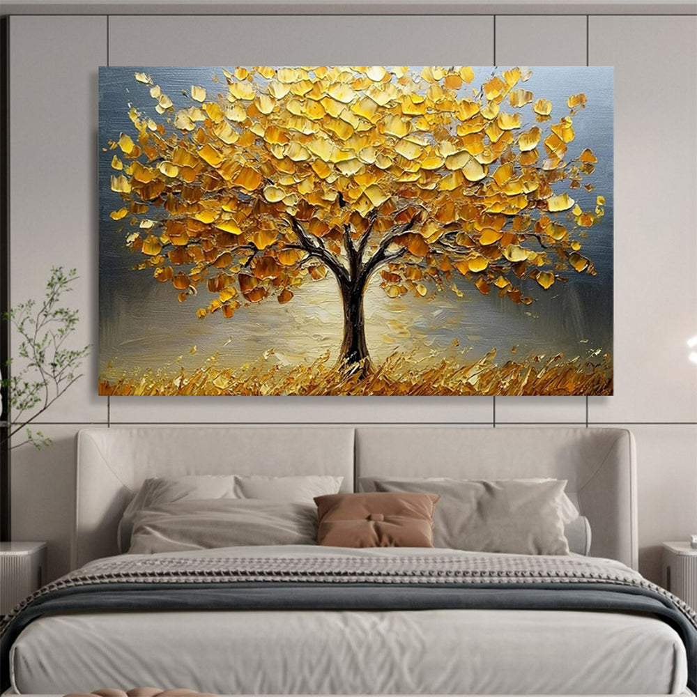 “Golden Autumn Tree” – Impasto Landscape Oil Painting CT1767