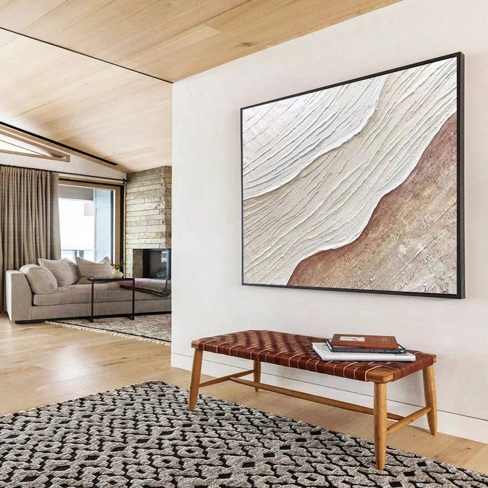 “Textured Earth Layers” - Tones of white, beige, brown; layered, textured patterns resembling geological formations CT1553