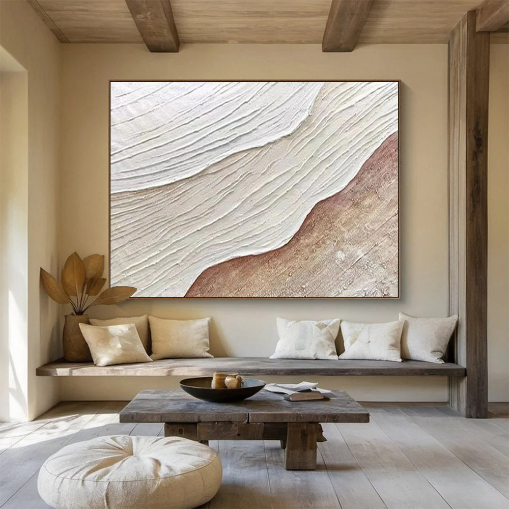 “Textured Earth Layers” - Tones of white, beige, brown; layered, textured patterns resembling geological formations CT1553