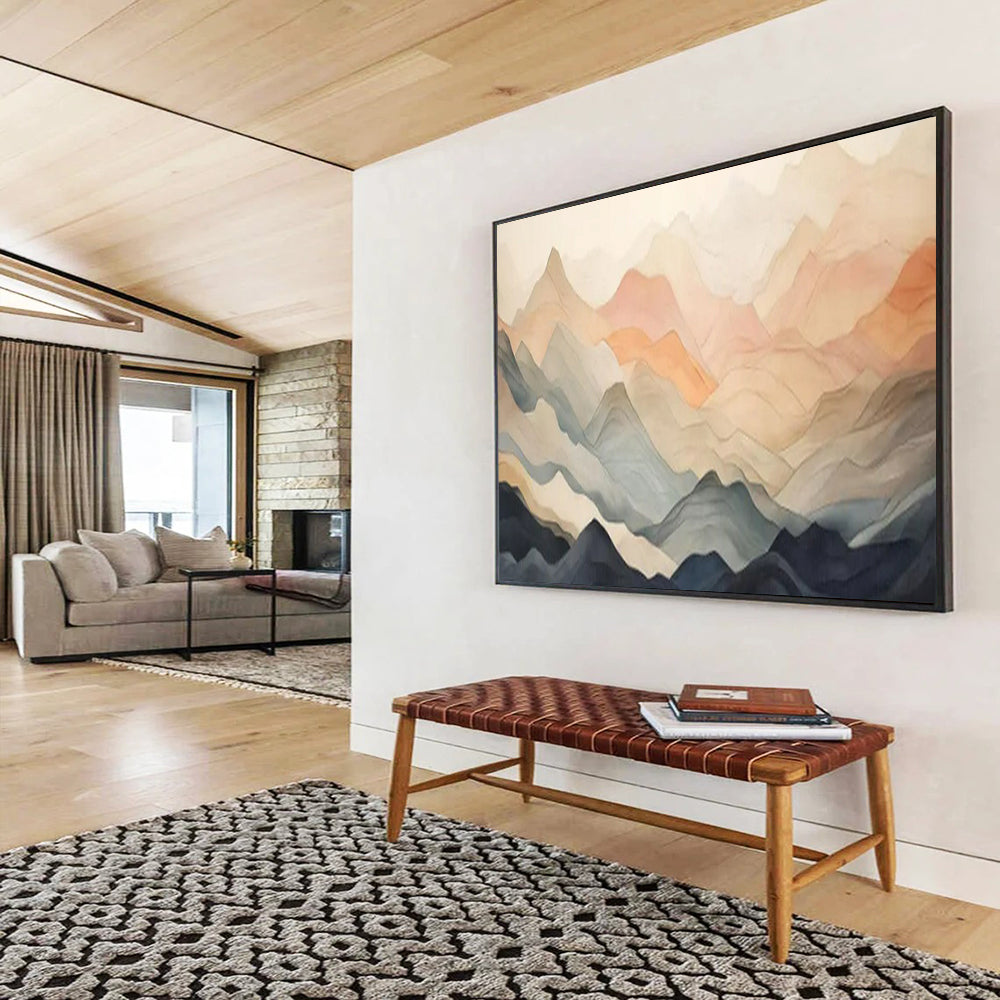 “Pastel Mountain Layers” – Soft pinks, blues, grays forming geometric mountain silhouettes CT1696