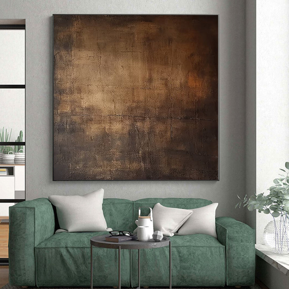 “Earthy Abyss” - Abstract Painting with Deep Browns, Blacks CT0097