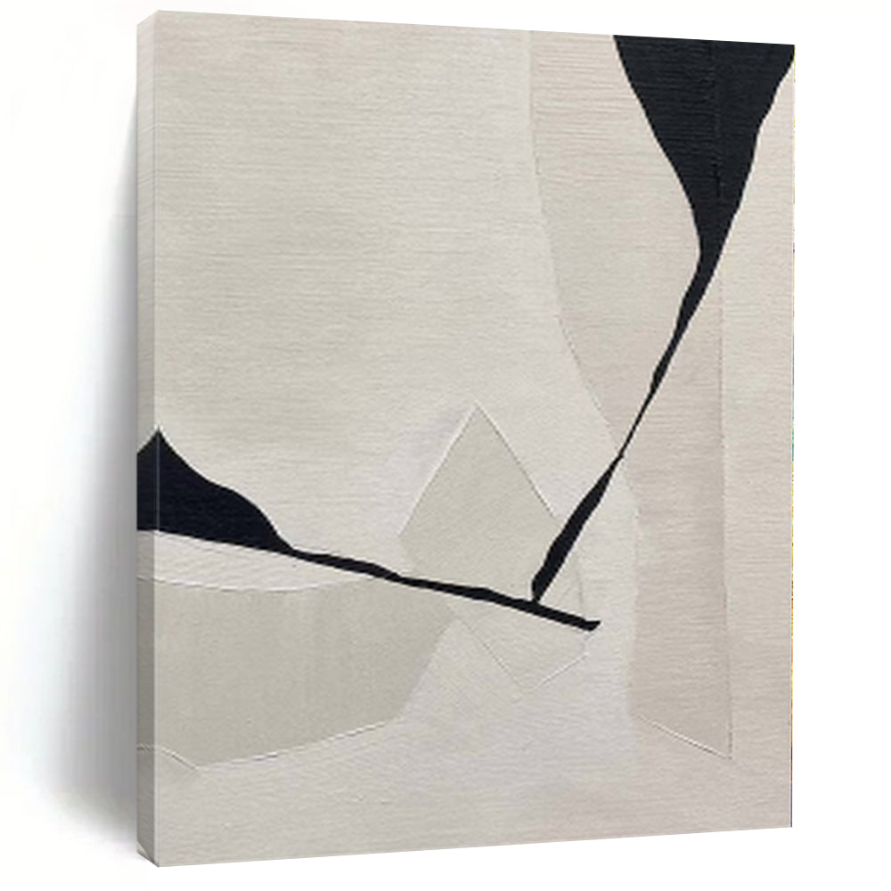 “Neutral Tones with Black Accents” Layered Collage Art CT0147