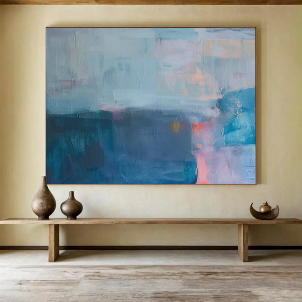 “Misty Blue Abstraction” – Soft blues, grays with blurred, flowing shapes CT1685