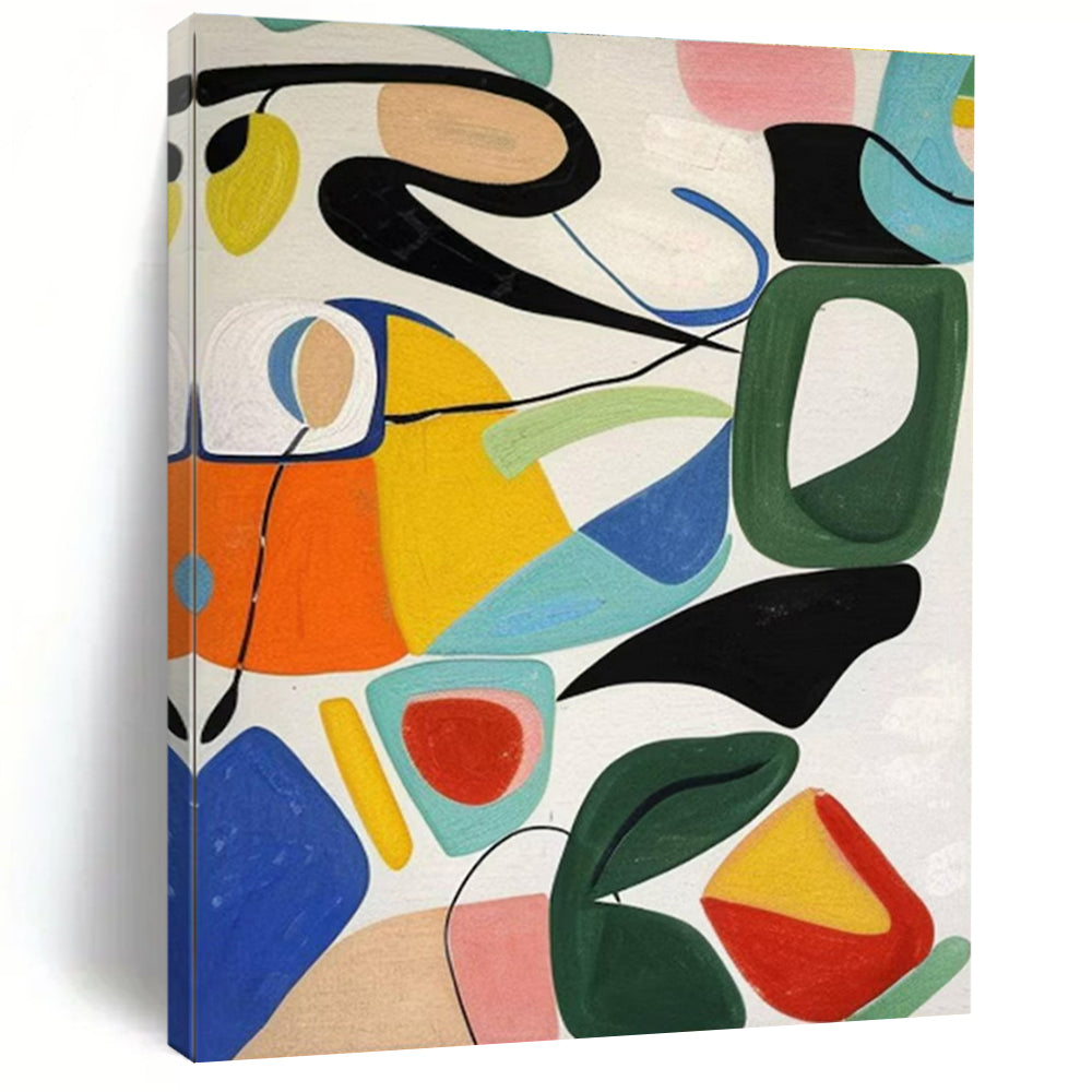 “Colorful Geometric Play”,Abstract Geometric Art CT0635