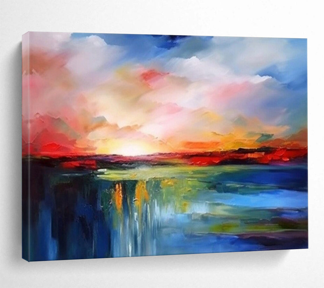 “Colorful Horizon” - Bright pinks, oranges, blues; dramatic sunset over water CT1513